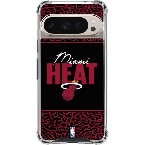 NBA Miami Heat Elephant Print Pixel 9 Pro XL Clear Case